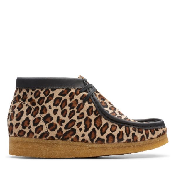 Clarks Womens Wallabee Boot Ankle Boots Leopard | UK-791528 - Click Image to Close